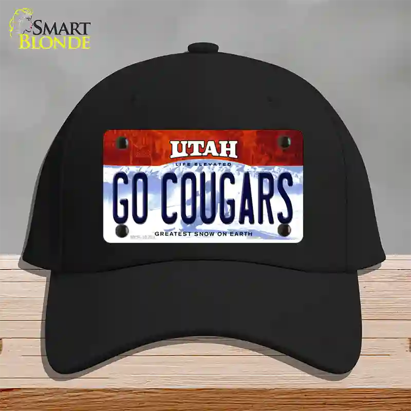 Go Cougars Utah Novelty License Plate Hat Cotton / Black