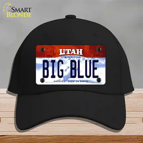 Big Blue Utah Novelty License Plate Hat Cotton / Black