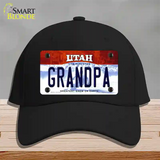 Grandpa Utah Novelty License Plate Hat Cotton / Black