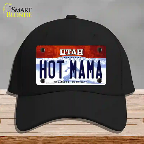 Hot Mama Utah Novelty License Plate Hat Cotton / Black