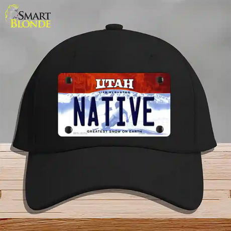 Native Utah Novelty License Plate Hat Cotton / Black