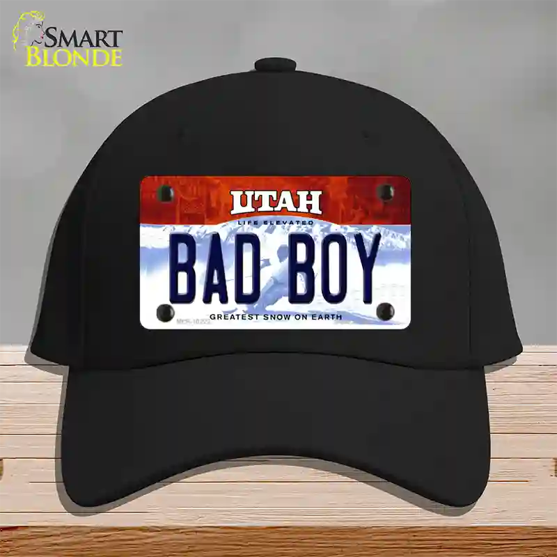 Bad Boy Utah Novelty License Plate Hat Cotton / Black