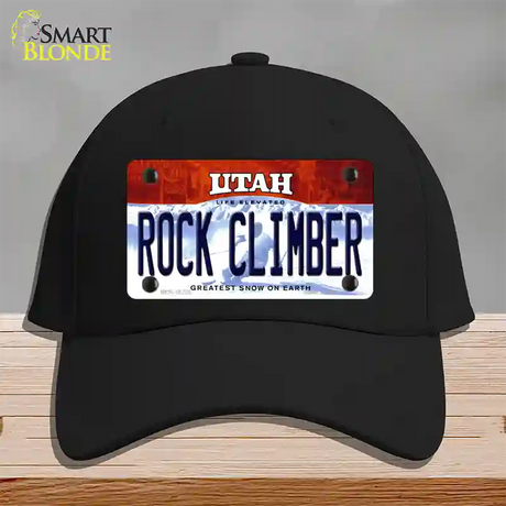 Rock Climber Utah Novelty License Plate Hat Cotton / Black