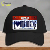 I Love Mtn Biking Utah Novelty License Plate Hat Cotton / Black