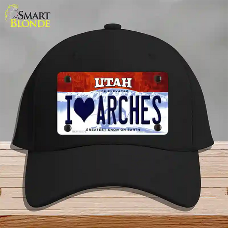 I Love Arches Utah Novelty License Plate Hat Cotton / Black