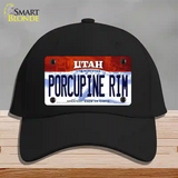 Porcupine Rim Utah Novelty License Plate Hat Cotton / Black