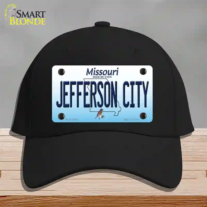 Jefferson City Missouri Novelty License Plate Hat Cotton / Black