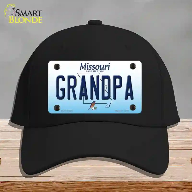 Grandpa Missouri Novelty License Plate Hat Cotton / Black