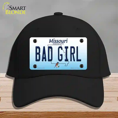 Bad Girl Missouri Novelty License Plate Hat Cotton / Black