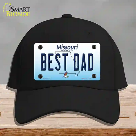 Best Dad Missouri Novelty License Plate Hat Cotton / Black