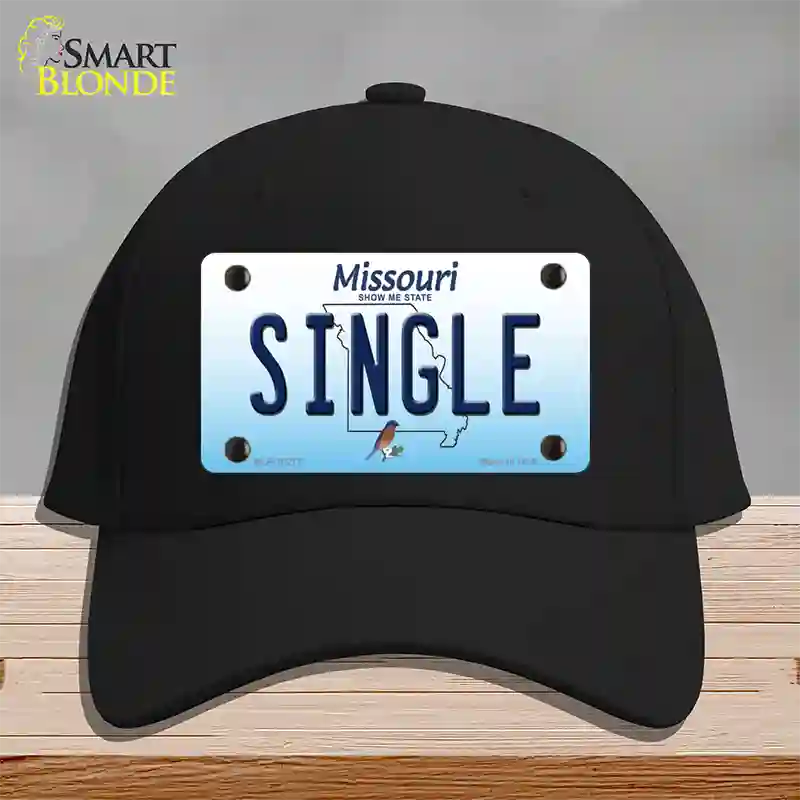 Single Missouri Novelty License Plate Hat Cotton / Black