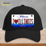 I Love Illinois Novelty License Plate Hat Cotton / Black