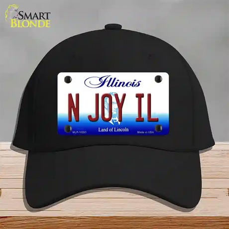 N Joy IL Illinois Novelty License Plate Hat Cotton / Black