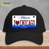 I Love Chicago Illinois Novelty License Plate Hat Cotton / Black