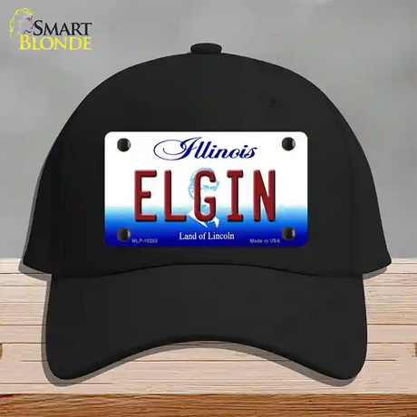 Elgin Illinois Novelty License Plate Hat Cotton / Black