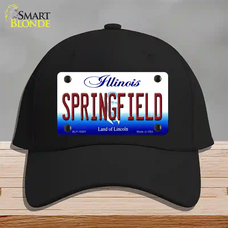 Springfield Illinois Novelty License Plate Hat Cotton / Black