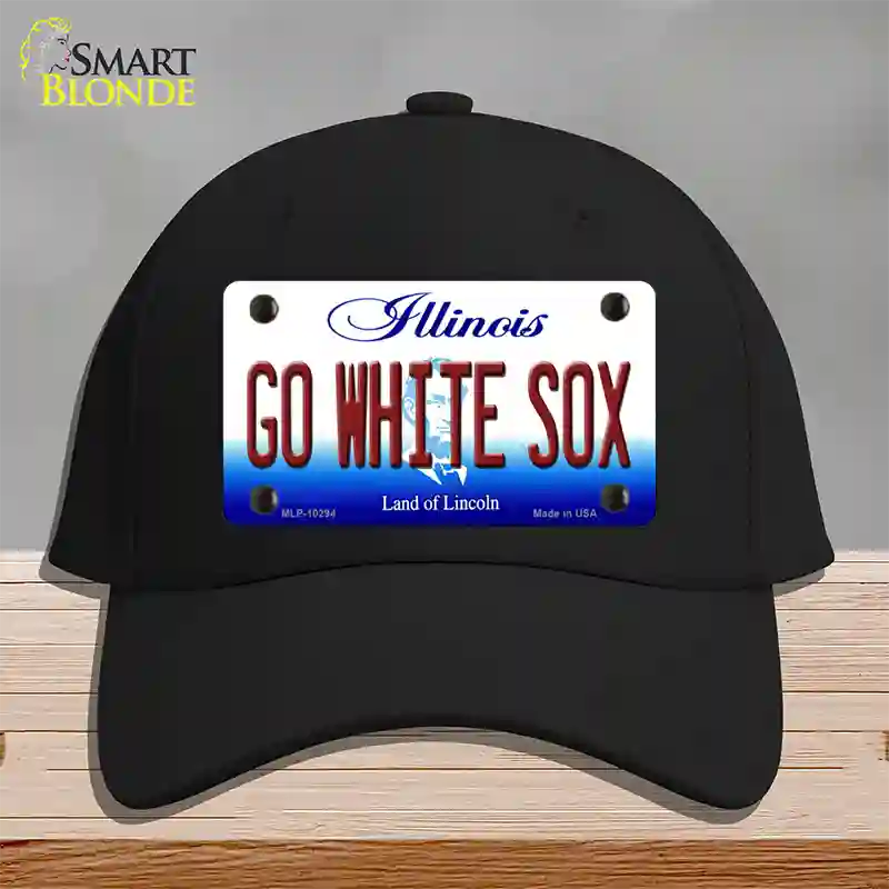 Go White Sox Illinois Novelty License Plate Hat Cotton / Black