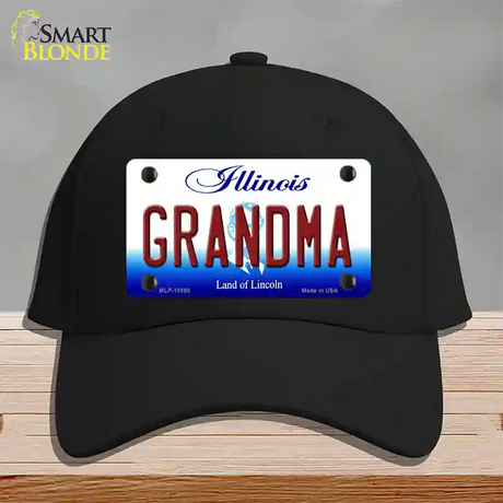 Grandma Illinois Novelty License Plate Hat Cotton / Black