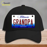 Grandpa Illinois Novelty License Plate Hat Cotton / Black