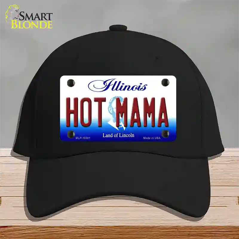 Hot Mama Illinois Novelty License Plate Hat Cotton / Black