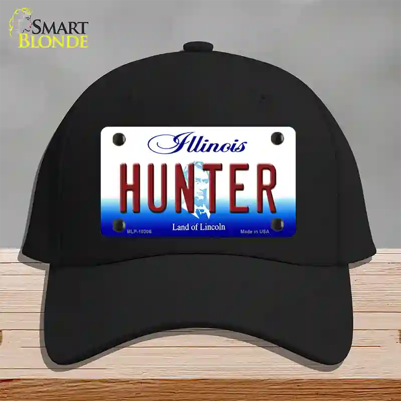 Hunter Illinois Novelty License Plate Hat Cotton / Black