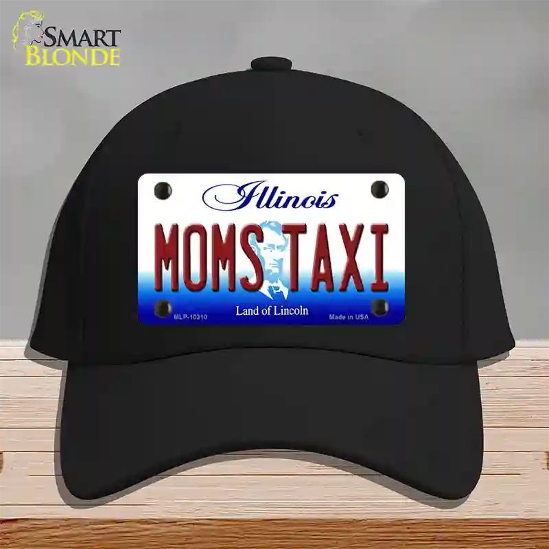 Moms Taxi Illinois Novelty License Plate Hat Cotton / Black