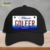 Golfer Illinois Novelty License Plate Hat Cotton / Black