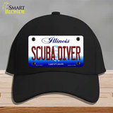 Scuba Diver Illinois Novelty License Plate Hat Cotton / Black