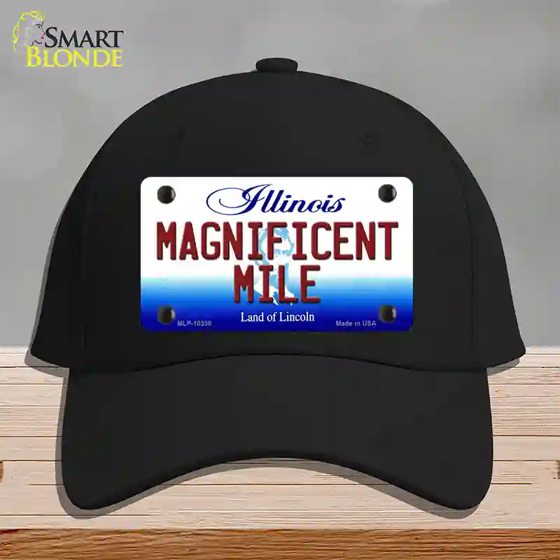 Magnificent Mile Illinois Novelty License Plate Hat Cotton / Black