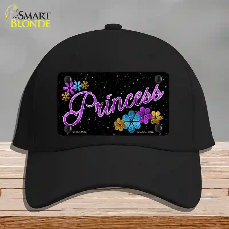 Princess Glitter Novelty License Plate Hat Cotton / Black