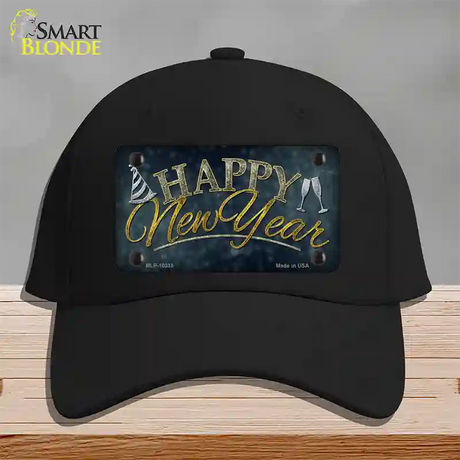 Happy New Year Novelty License Plate Hat Cotton / Black