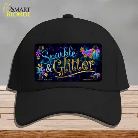 Sparkle And Glitter Novelty License Plate Hat Cotton / Black