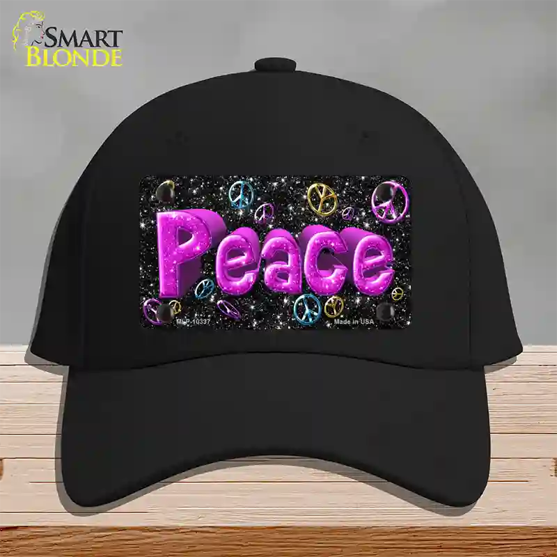 Peace Novelty License Plate Hat Cotton / Black