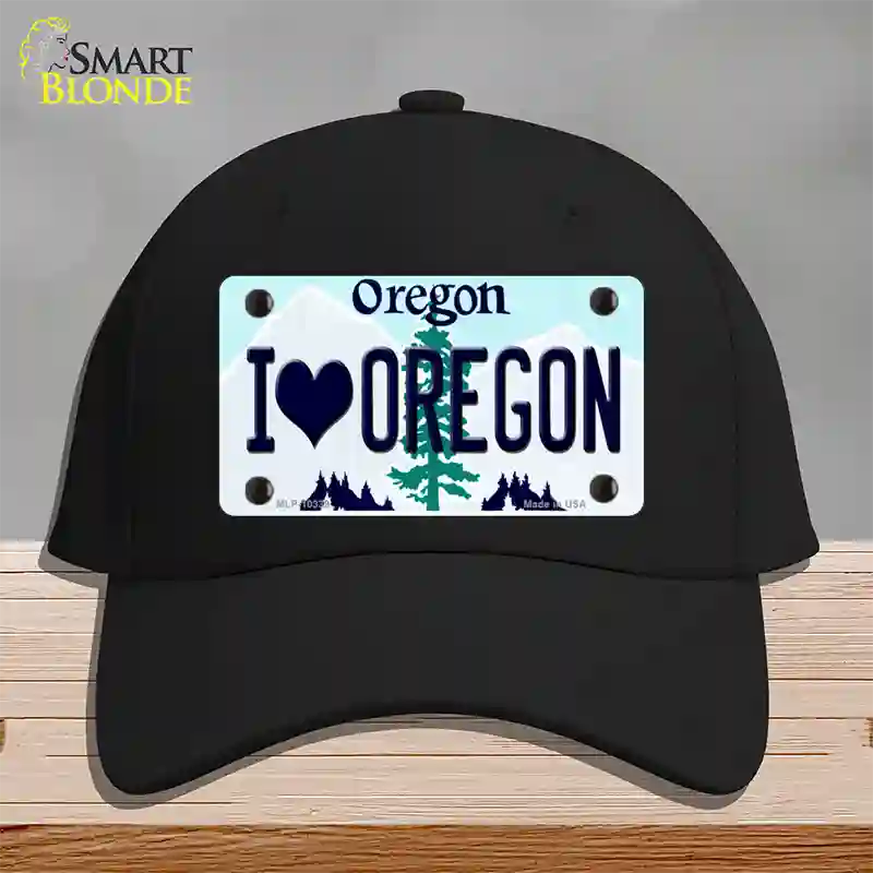 I Love Oregon Novelty License Plate Hat Cotton / Black