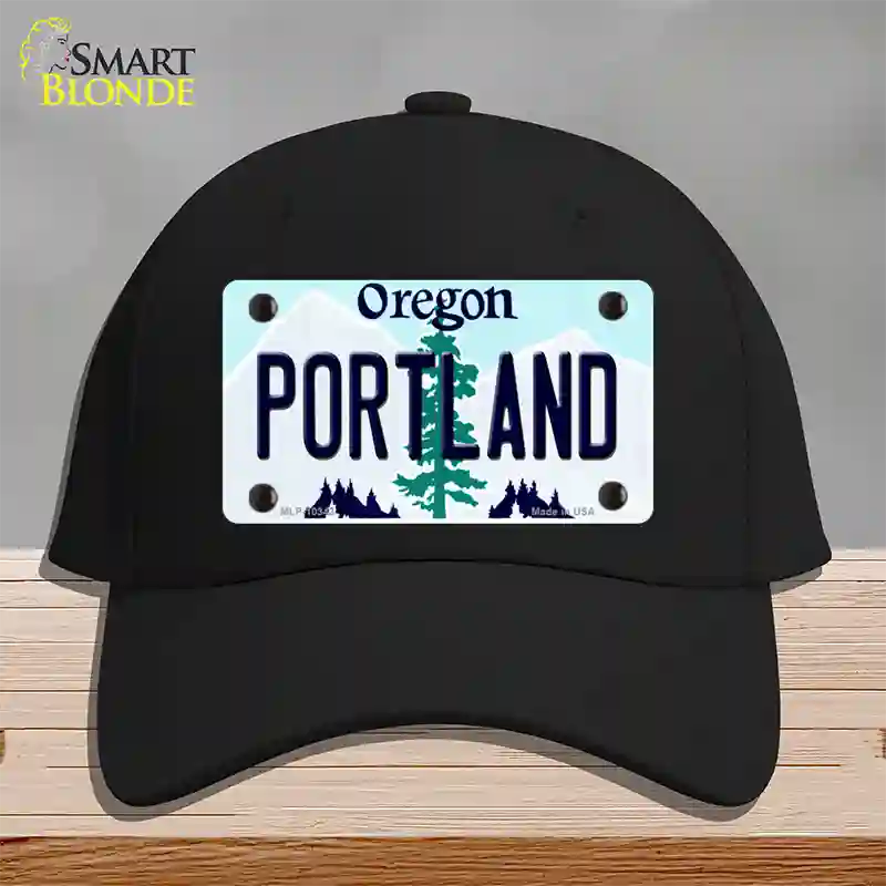 Portland Oregon Novelty License Plate Hat Cotton / Black