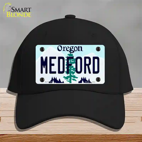 Medford Oregon Novelty License Plate Hat Cotton / Black