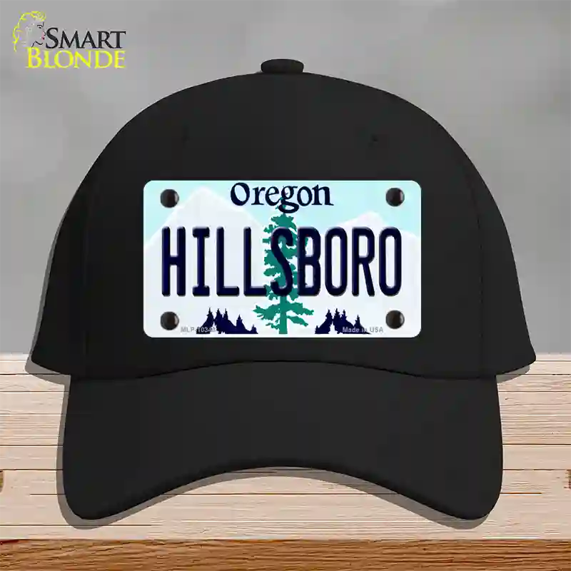 Hillsboro Oregon Novelty License Plate Hat Cotton / Black