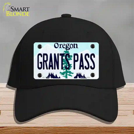 Grants Pass Oregon Novelty License Plate Hat Cotton / Black