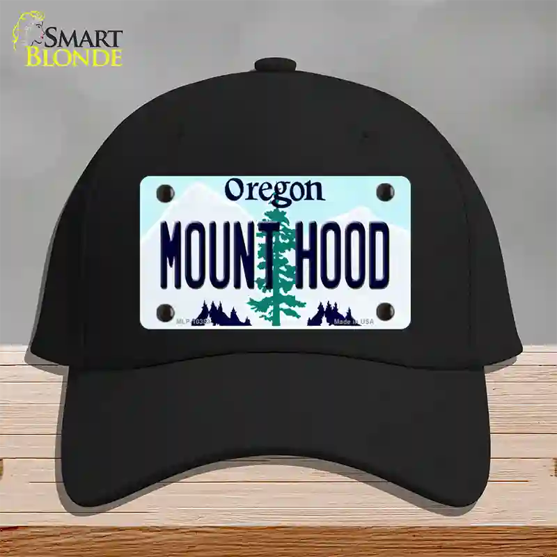 Mount Hood Oregon Novelty License Plate Hat Cotton / Black