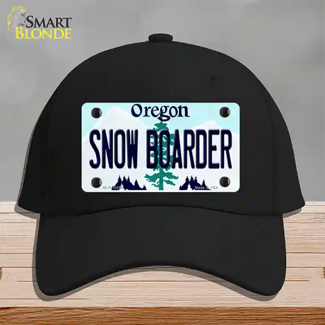 Snow Boarder Oregon Novelty License Plate Hat Cotton / Black