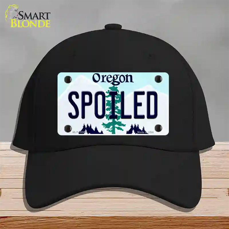 Spoiled Oregon Novelty License Plate Hat Cotton / Black