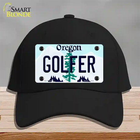 Golfer Oregon Novelty License Plate Hat Cotton / Black