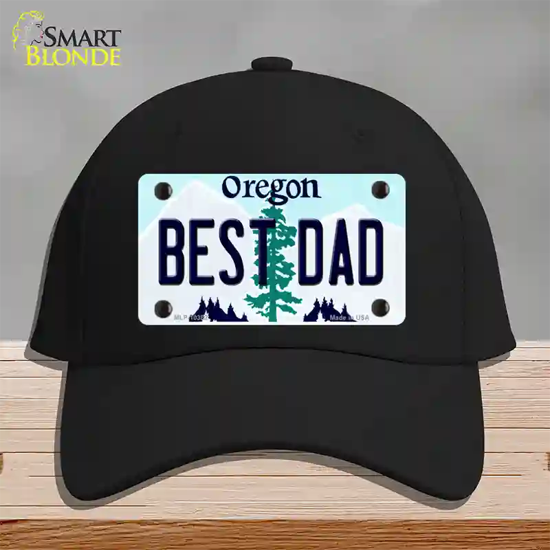 Best Dad Oregon Novelty License Plate Hat Cotton / Black