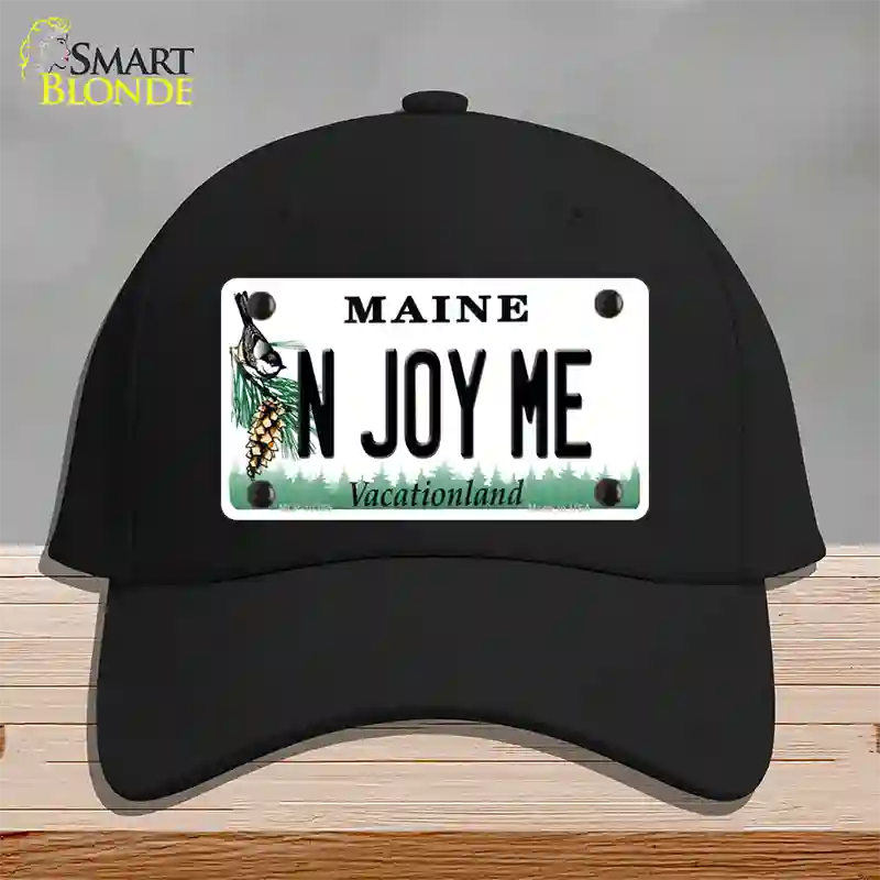 N Joy ME Maine Novelty License Plate Hat Cotton / Black