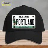 Portland Maine Novelty License Plate Hat Cotton / Black