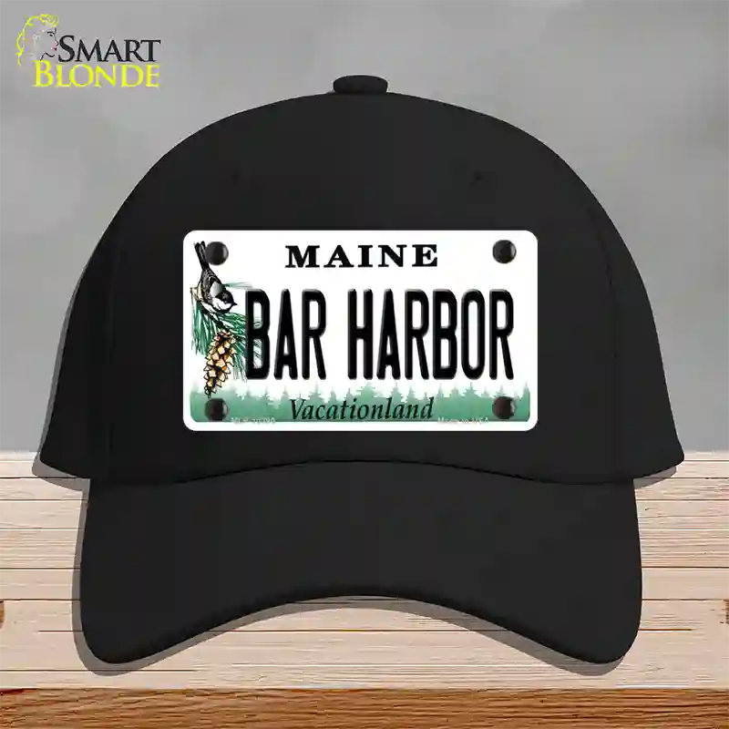 Bar Harbor Maine Novelty License Plate Hat Cotton / Black