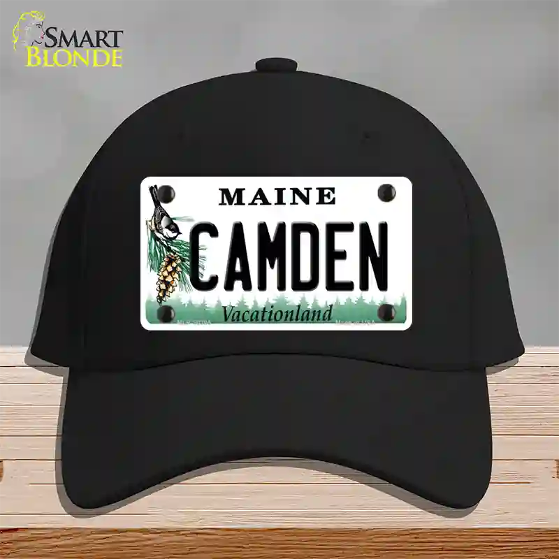 Camden Maine Novelty License Plate Hat Cotton / Black