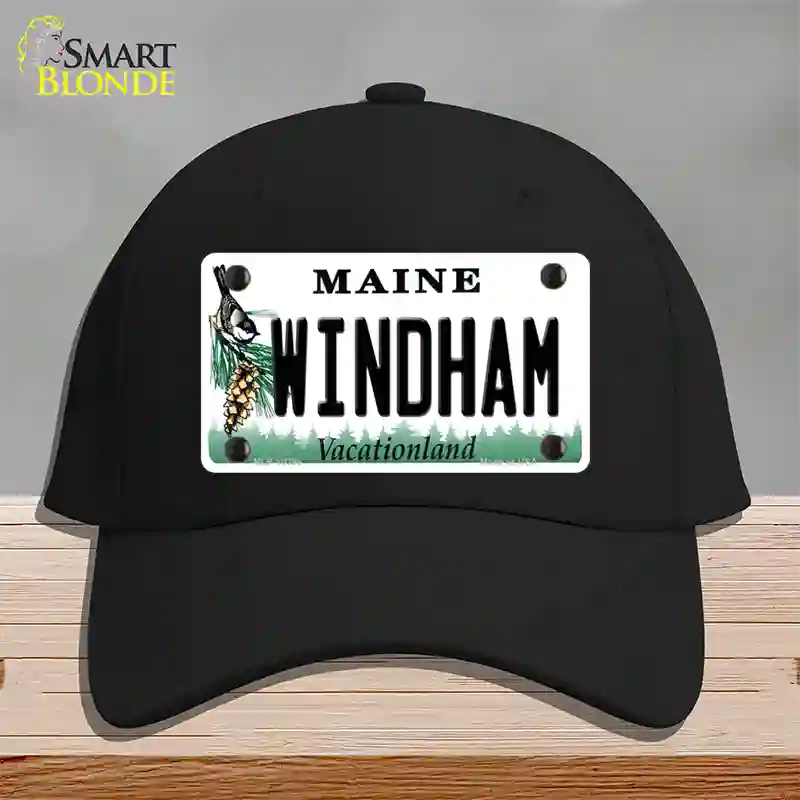 Windham Maine Novelty License Plate Hat Cotton / Black