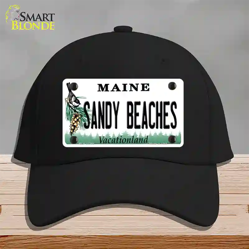 Sandy Beaches Maine Novelty License Plate Hat Cotton / Black