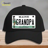 Grandpa Maine Novelty License Plate Hat Cotton / Black